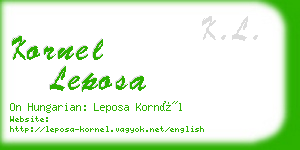 kornel leposa business card